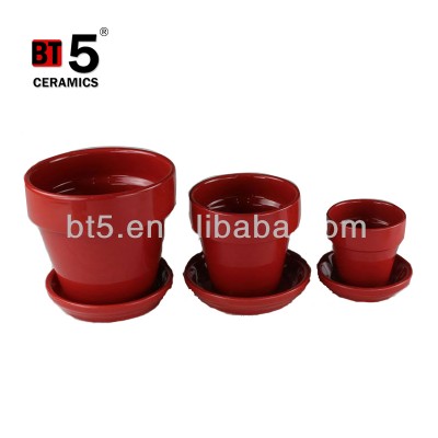 Ceramic color garden flower pot set