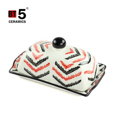 New arrival creative useful ceramic dinner plate with lid