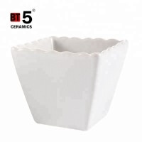 High quality decorative square color flower pot ceramic for plants