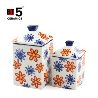 Beautiful ceramic cookie jar with lid